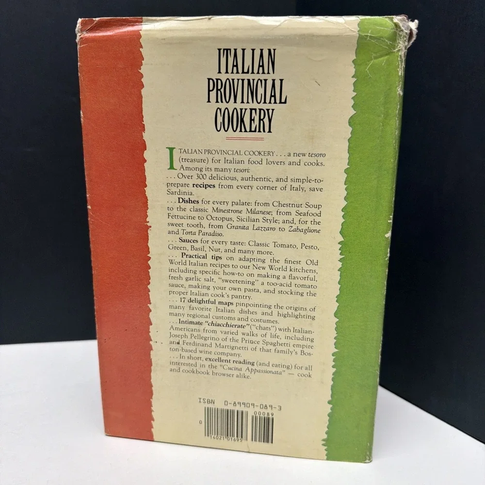 Italian Provincial Cookery More Than 300 Recipes Lazzaro Mendelsohn 1986 HC/DJ